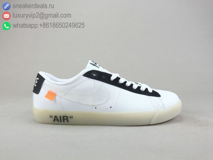 OFF-WHITE X NIKE AIR FORCE 1 LOW WHITE BLACK CLEAR LEATHER UNISEX SKATE SHOES